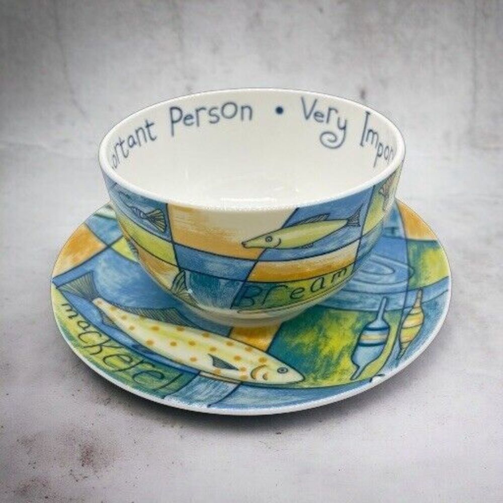 Royal Worcester V.I.P - Fishing Breakfast Cup and Saucer.